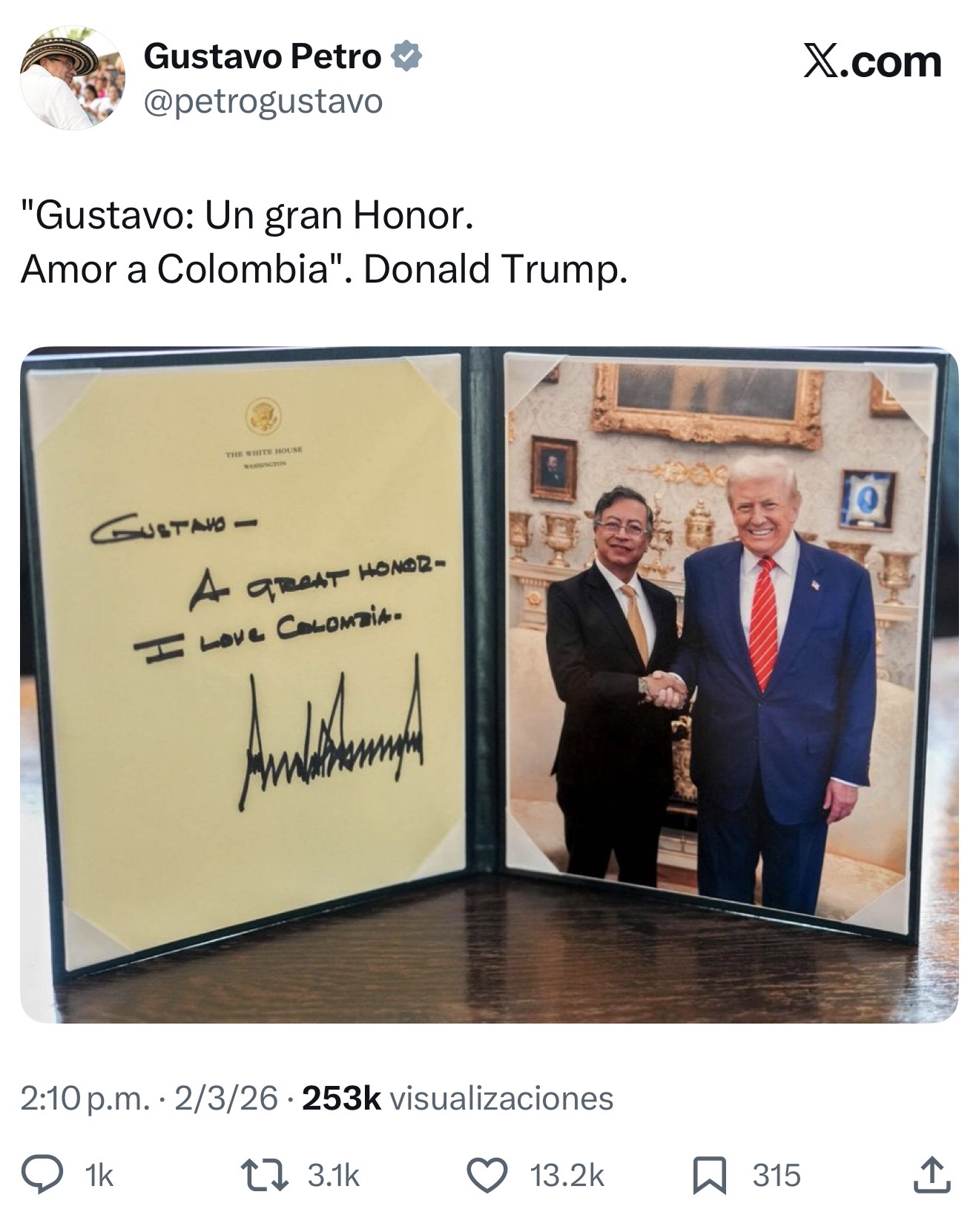 Petro vuelve a un libreto conocido tras su encuentro con Trump