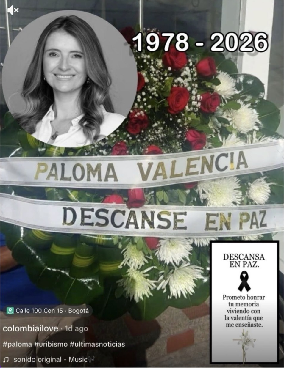Denuncian corona fúnebre digital para Paloma Valencia