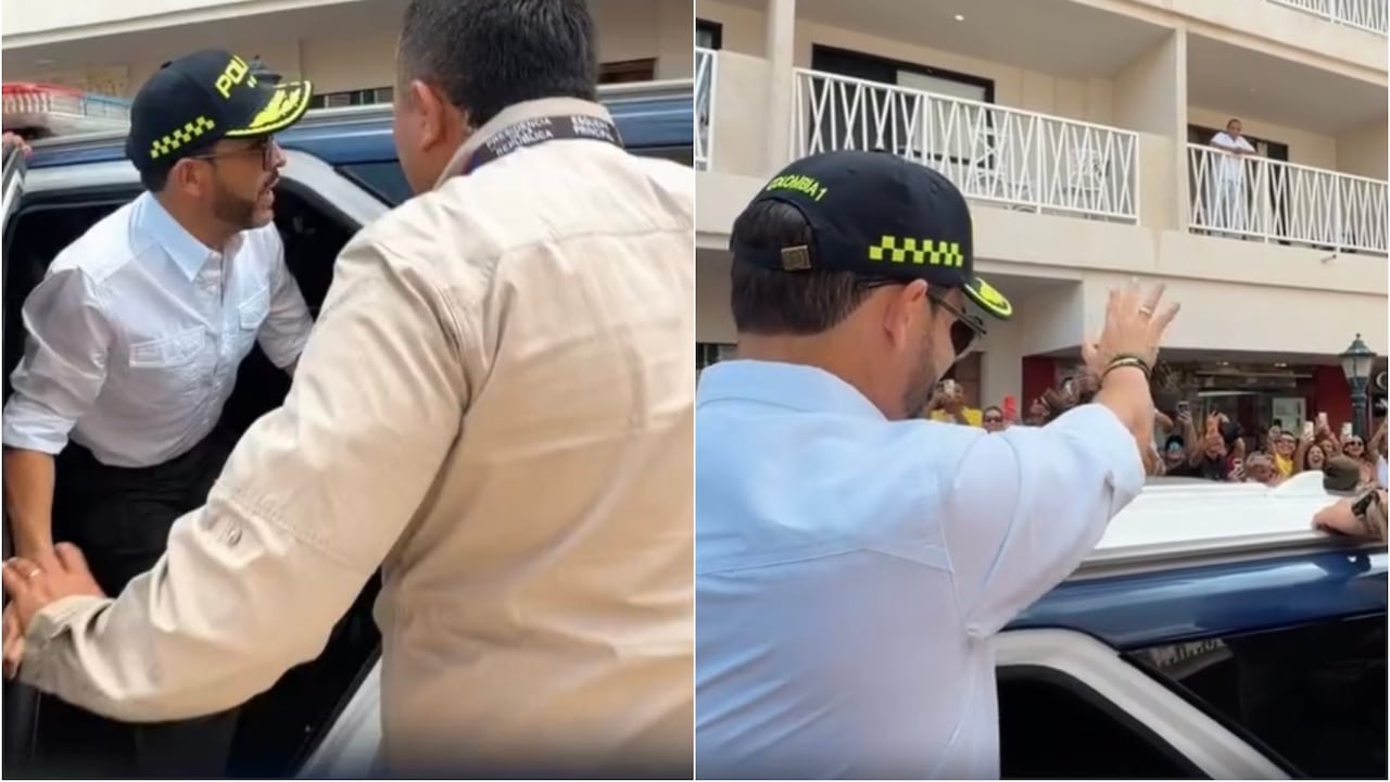 De La Espriella se bajó de la camioneta y saludó a multitud en San And