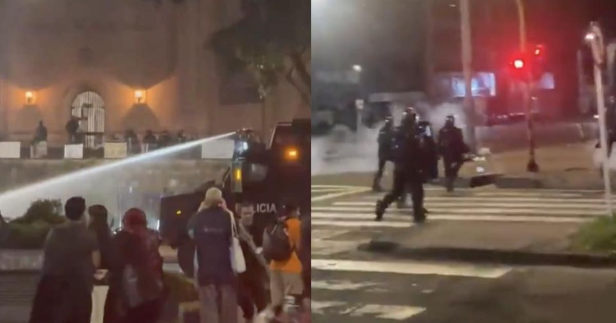 Defensora del Pueblo critica tanqueta del Esmad en protesta en Bogotá