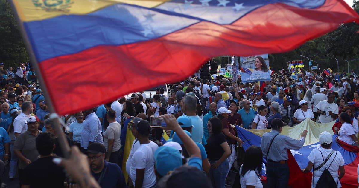 Marcha opositora en Caracas exige elecciones en 2027 y deja siete dete