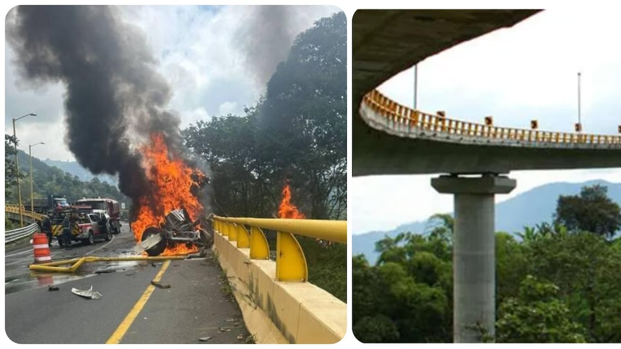 Vía Calarcá reabre tras accidente y explosión de cisterna en puente He