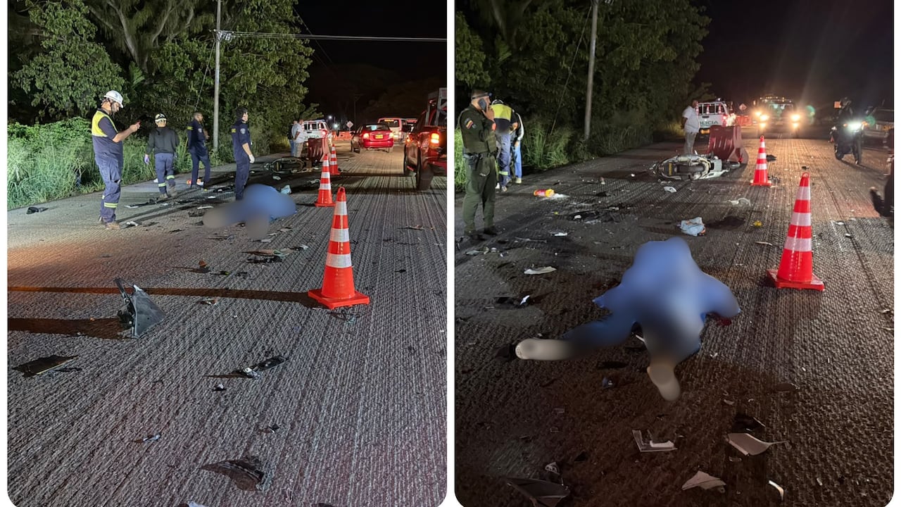 Tres muertos deja choque entre carro y dos motos en Palmira