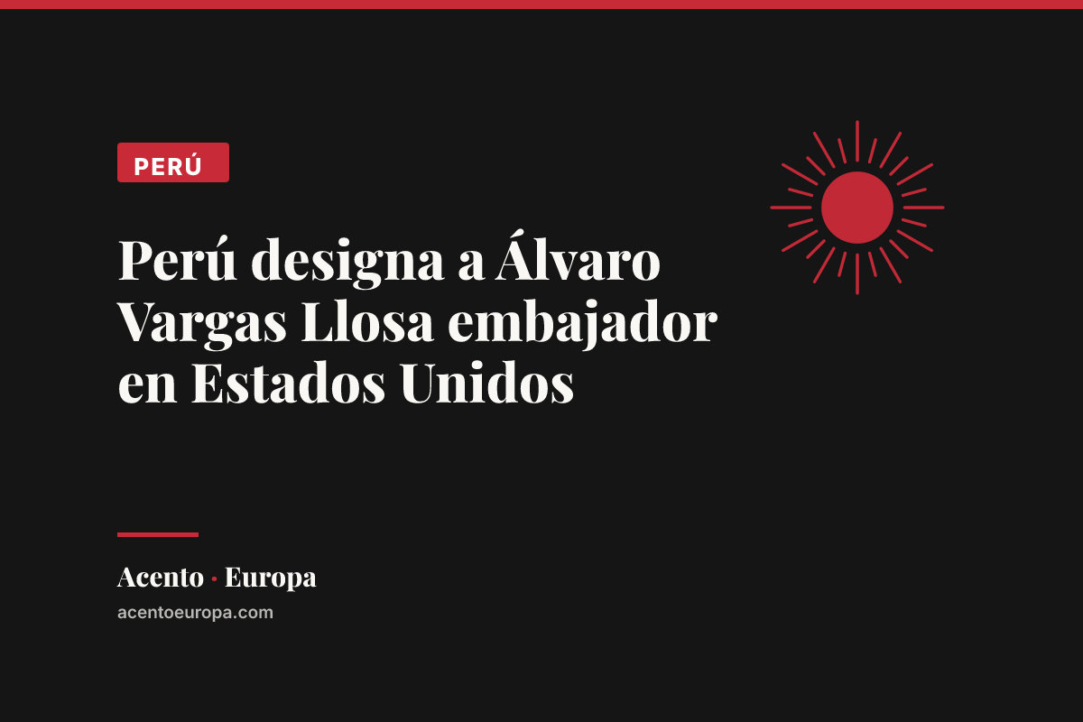Perú designa a Álvaro Vargas Llosa embajador en Estados Unidos