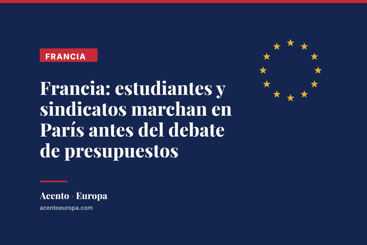 Francia: estudiantes y sindicatos marchan en París antes del debate de presupuestos