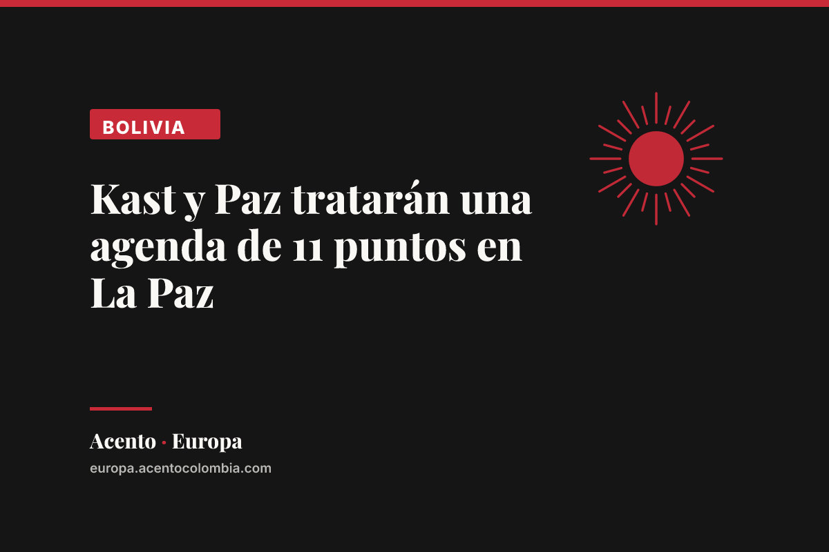 Kast y Paz tratarán una agenda de 11 puntos en La Paz