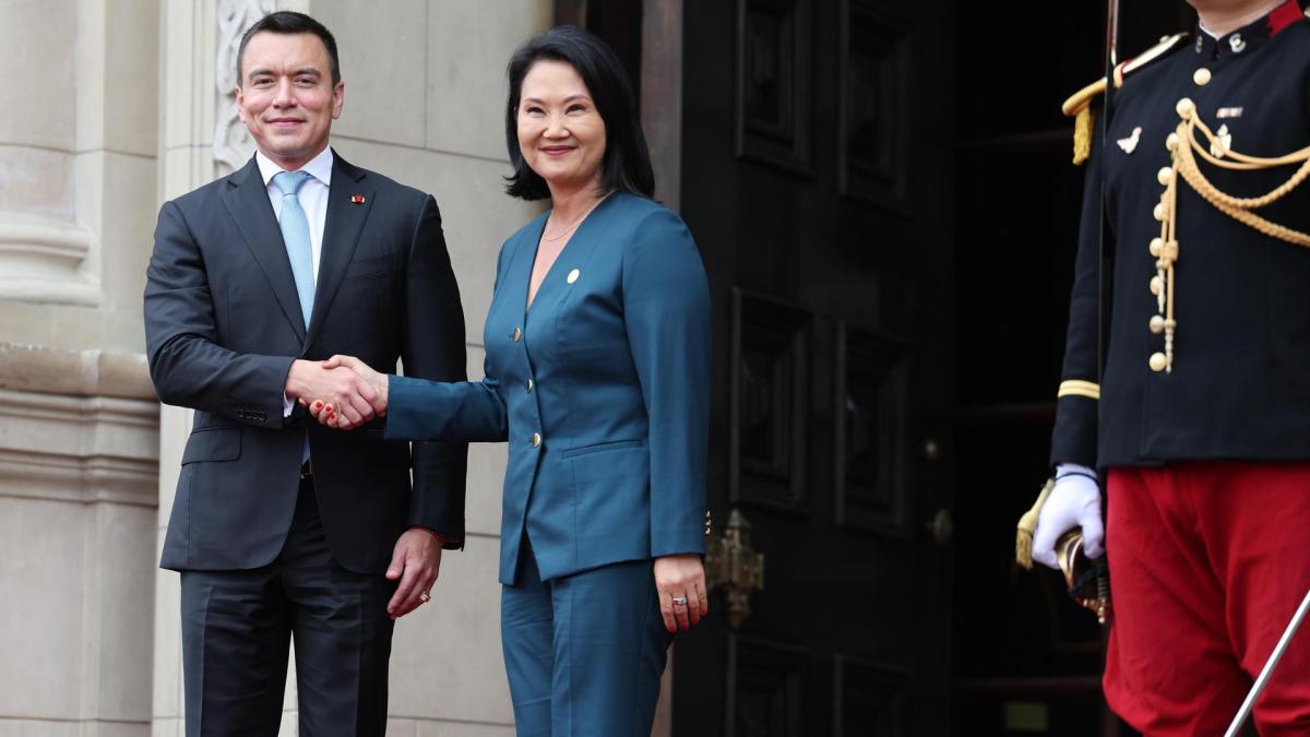 Noboa se reúne con Keiko Fujimori en Lima por seguridad y defensa