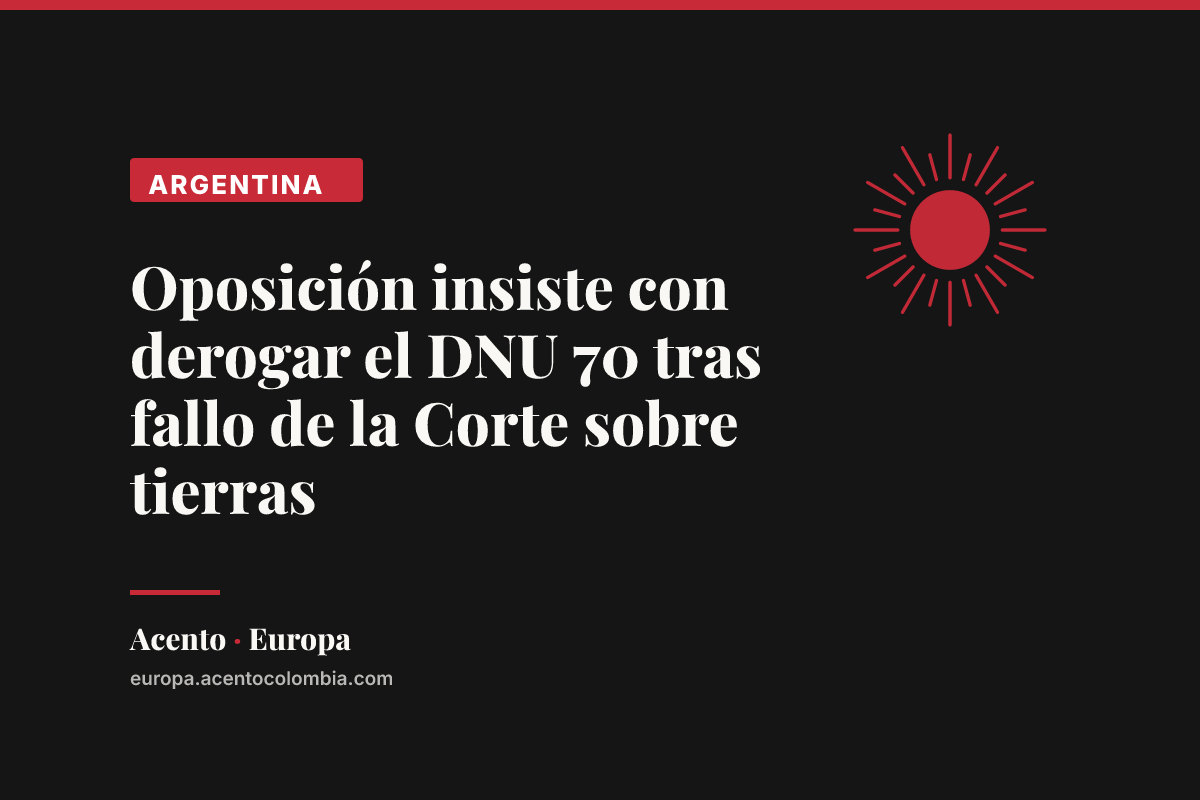 Oposición insiste con derogar el DNU 70 tras fallo de la Corte sobre tierras