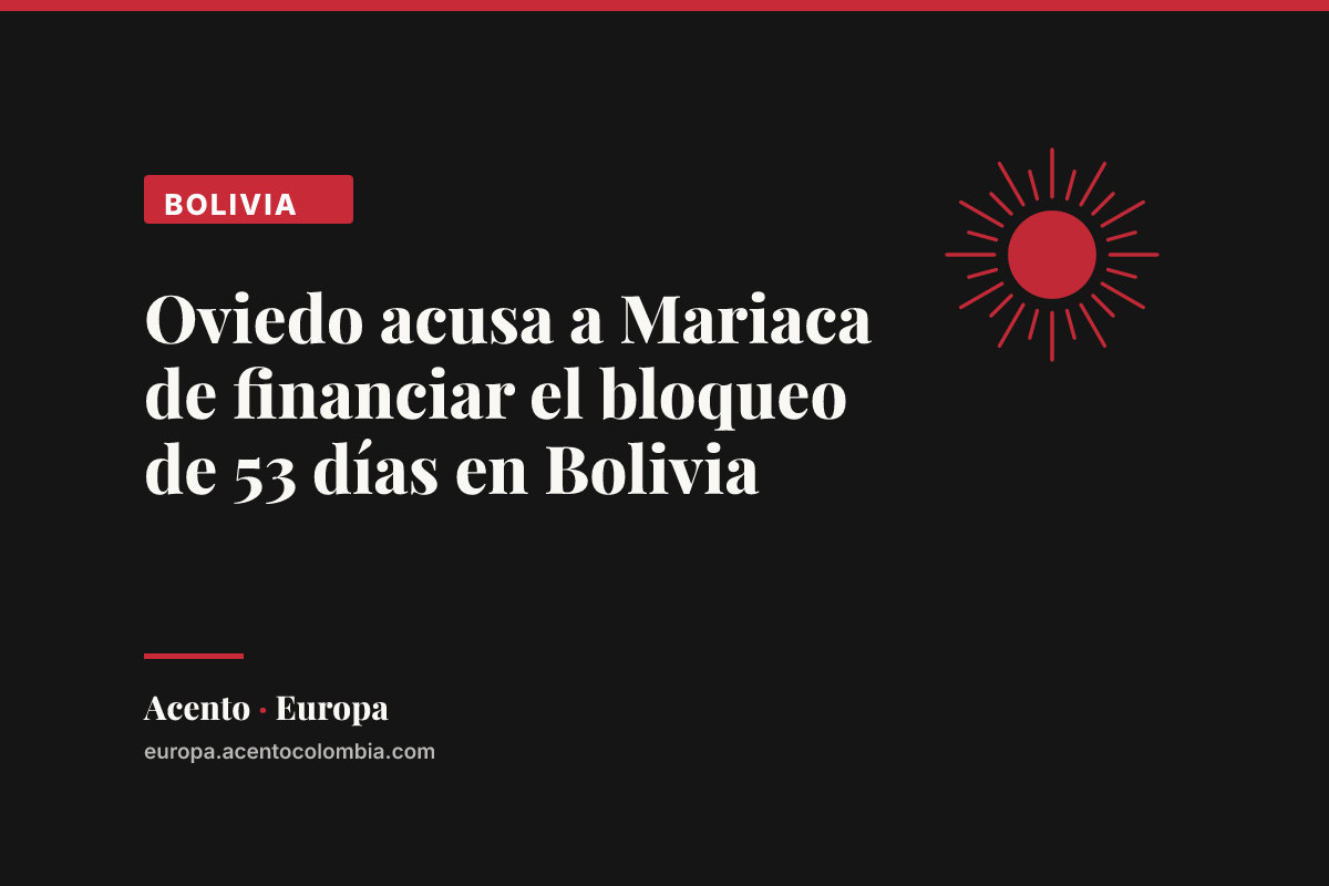 Oviedo acusa a Mariaca de financiar el bloqueo de 53 días en Bolivia